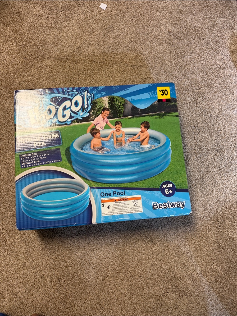 New H2O metallic three ring pool